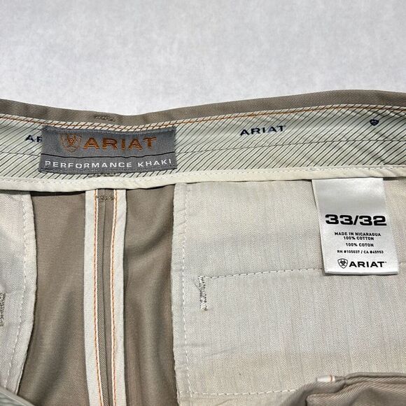 Ariat Mens Performance Khaki Pants Chinos Sz 33x32 (L0547) - Picture 7 of 8